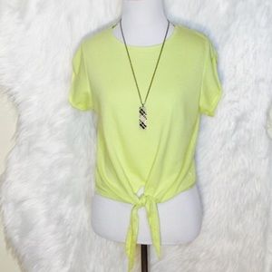 Zara Yellow Tir Front Crop Top